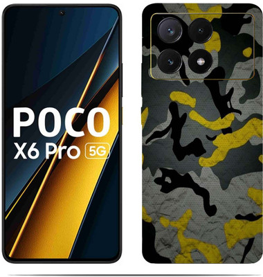 LAMHA POCO X6 PRO 5G Mobile Skin(Ultra Super Yellow With Green Skin With HiighQuality MatteFinish_thanksS)