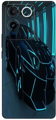Vcare GadGets Light Blue Car and Black Vivo T2 Pro 5G Mobile Skin(Multicolor)
