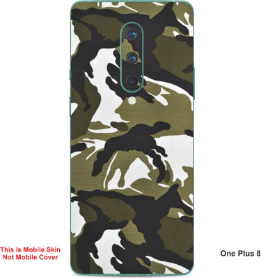 VYBE The Smart Choice One Plus 8 Camouflage Embossed Mobile Skin(Green Brown A2)