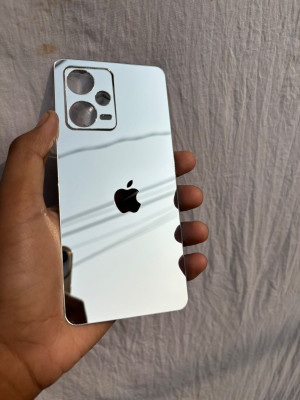 TWUAOP REDMI NOTE 12 PRO 5G ACRYLIC MIRROR BACK PANNEL Mobile Skin(Silver)