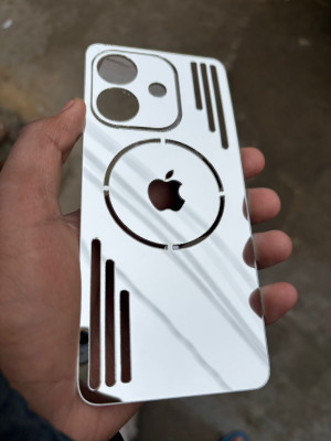 TWUAOP OPPO A3X 5G MIRROR BACK PANNEL ACRYLIC SHEET MERO APPLE Mobile Skin(Silver)