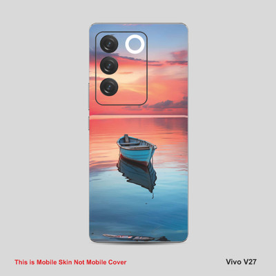 VYBE The Smart Choice Vivo V27 Art Mobile Skin Mobile Skin(Peachy Pink, Kashmir Blue A36)