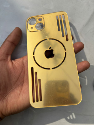 TWUAOP I PHONE 14 PLUS ACRYLIC MIRROR BACK PANNEL MERO APPLE Mobile Skin(Gold)