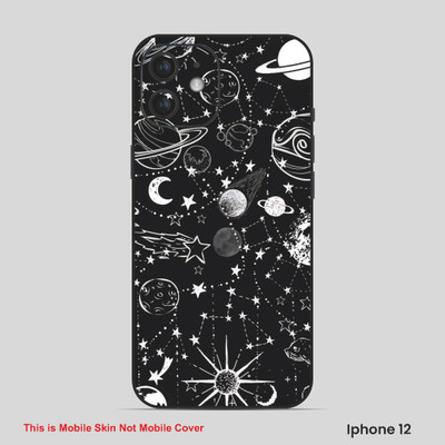 VYBE The Smart Choice iPhone 12 Universal Mobile Skin(Dark Black, White 2)