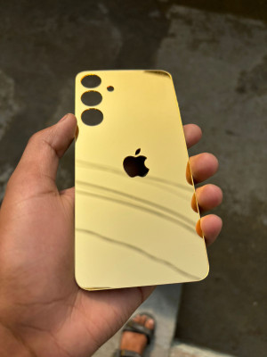 TWUAOP SAMSUNG GALAXY A14 5G ACRYLIC MIRROR BACK PANNEL APPLE Mobile Skin(Gold)