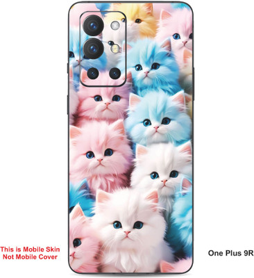 VYBE The Smart Choice One Plus 9R Cat Embossed Mobile Skin(Faded Pink 27)