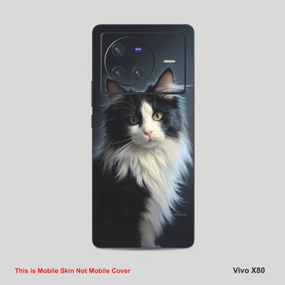 VYBE The Smart Choice Vivo X80 Cat Mobile Skin Mobile Skin(Dark Grey A9)