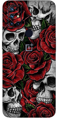 TJ CREATION OnePlus Nord N10 5G Mobile Skin(Ultra Super Roses And Skulls Skin With High Matte Finish.)