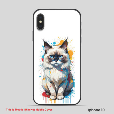 VYBE The Smart Choice iPhone 10 Cat Embossed Mobile Skin(Moonstone Blue 1)
