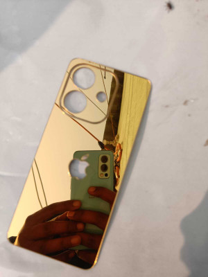 TWUAOP OPPO A3X 5G MIRROR BACK PANNEL ACRYLIC SHEET Mobile Skin(Gold)