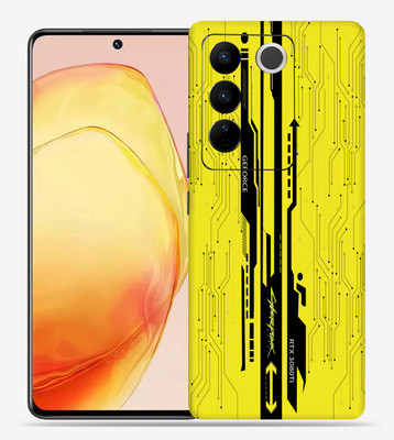Skinex Vivo V27 pro 5g, Yellow Cyberpunk Mobile Skin(Multicolor Mobile Skin With camera protector (Back + Camera + Side))