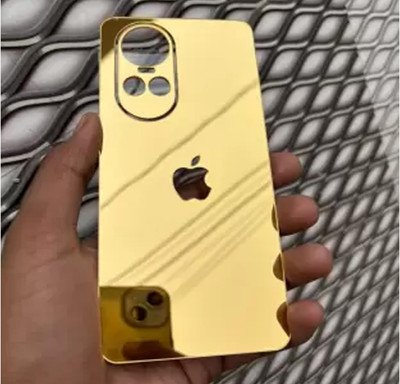 Mokteck OPPO RENO 10 PRO 5G Glossy GOLD Glass Finish Back Panel Skin with Logo Mobile Skin(Gold)