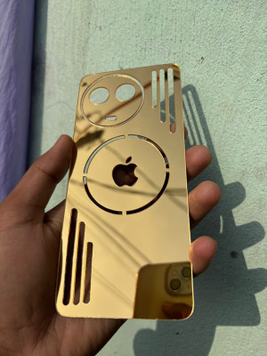 TWUAOP REALME 11X 5G MIRROR BACK PANNEL ACRYLIC SHEET MERO APPLE Mobile Skin(Gold)