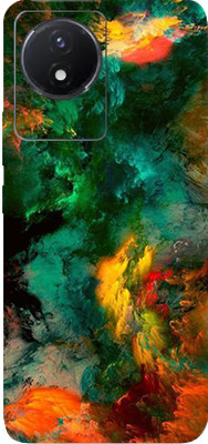 TJ CREATION Vivo Y02 Mobile Skin(Ultra Super Multicolor Clouds Skin With High Matte Finish.)