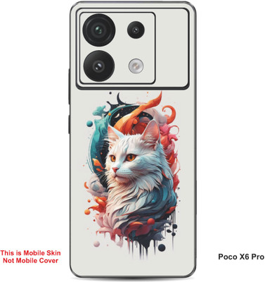 VYBE The Smart Choice Poco X6 Pro Cat Embossed Mobile Skin(Silver Chalice 2)