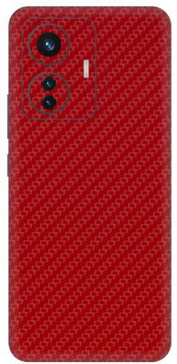 Vcare GadGets iQOO Z6 Mobile Skin(Fiber Carbon Red)