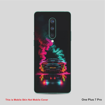 VYBE The Smart Choice One Plus 7 Pro Car Mobile Skin Mobile Skin(Tealish Blue, Charcoal 8)