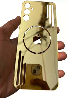 MOBIFONIC Samsung Galaxy M13 Gold Mirror Finish Back Panel Mobile Skin(Gold)