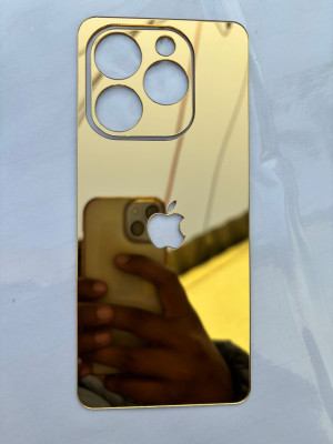 TWUAOP INFINIX HOT 40I BACK PANNEL ACRYLIC SHEET APPLE Mobile Skin(Gold)