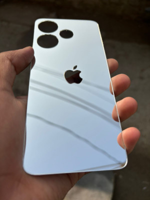 TWUAOP POCO F6 5G MIRROR BACK PANNEL ACRYLIC SHEET APPLE Mobile Skin(Silver)