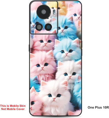 VYBE The Smart Choice One Plus 10R Cat Embossed Mobile Skin(Faded Pink 30)