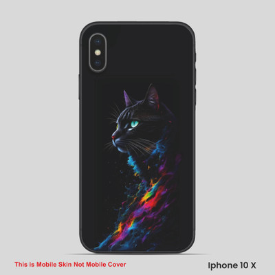 VYBE The Smart Choice iPhone 10X Cat Embossed Mobile Skin(Cyan Opaque 2)