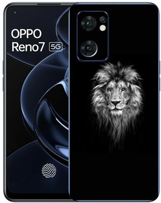FCS Oppo Reno7 5G Printed Back Skin: Dark Lion Mobile Skin(Dark Lion Skin)