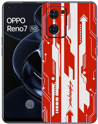 FCS Oppo Reno7 5G Printed Back Skin: Cyber Punk Red Mobile Skin(Cyber Punk Red Skin)