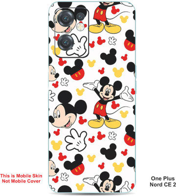 VYBE The Smart Choice One Plus Nord CE 2 Mickey Mouse Embossed Mobile Skin(Milk White, Black 33)