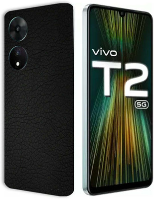 BUGGU Vivo T2 5G Mobile Skin(Ultra Super BLACK Leather Skin With High Matte Finish.)