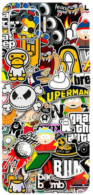 DHARKOTI Skin for Oppo F17 Sticker (Coverage Back Camera Sides) (Design Cartoon) Mobile Skin(Multicolor)