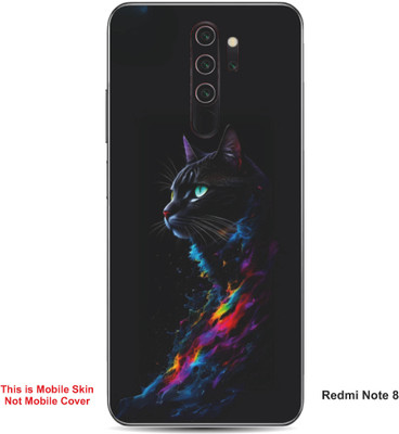 VYBE The Smart Choice Redmi Note 8 Cat Embossed Mobile Skin(Charcoal Grey 15)