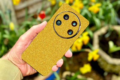 BUGGU Xiaomi 14 Ultra Mobile Skin(Ulltra Super Sparkling Golden Glitter Skin With High Matte Finish., Mobile Skin (Back+Side+Camera))