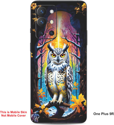 VYBE The Smart Choice One Plus 9R Owl Embossed Mobile Skin(Golden Brown 27)