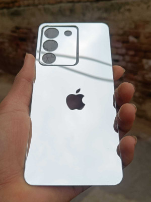 TWROP VIVO Y200 5G ACRYLIC MIRROR APPLE LOGO. Mobile Skin(Gold)
