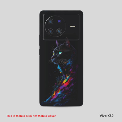 VYBE The Smart Choice Vivo X80 Cat Mobile Skin Mobile Skin(Purply Blue A9)