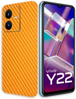 BugguSkin VIVO Y22 Mobile Skin(Ultra Super Golden CARBON FIBER Skin With High Matte Finish.)