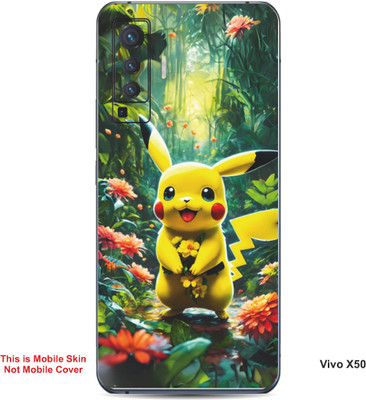 VYBE The Smart Choice Vivo X50 Pikachu Embossed Mobile Skin(Light Tan B7)