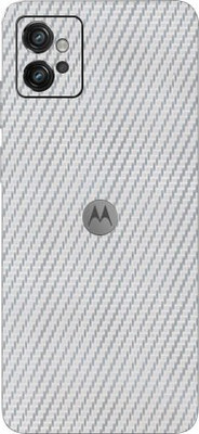 TJ CREATION Motorola G32 Mobile Skin(Ultra Super Silver Carbon Fiber Skin With High Matte Finish.)