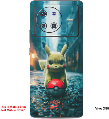 VYBE The Smart Choice Vivo X80 Pikachu Embossed Mobile Skin(Dark Beige B12)