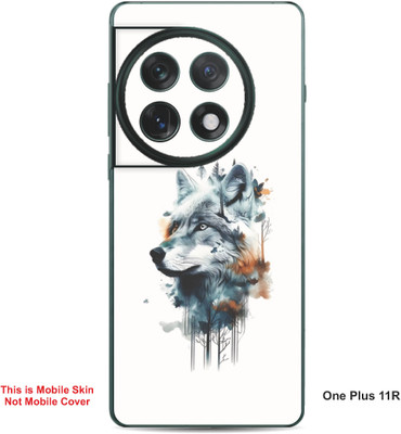 VYBE The Smart Choice One Plus 11R Fox Embossed Mobile Skin(White & Light Blue 33)
