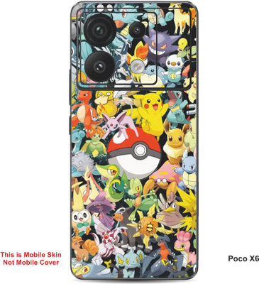 VYBE The Smart Choice Poco X6 Pokemon Embossed Mobile Skin(Sun Yellow Multi A3)