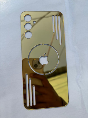 TWUAOP SAMSUNG GALAXY A55 5G ACRYLIC MIRROR BACK PANNEL MERO APPLE Mobile Skin(Gold)