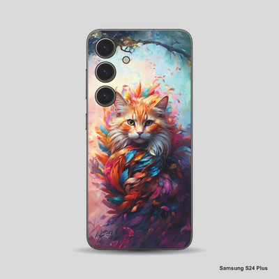 VYBE The Smart Choice Samsung S24 Plus Cat Mobile Skin Mobile Skin(Light Orange, Multi Color 32)