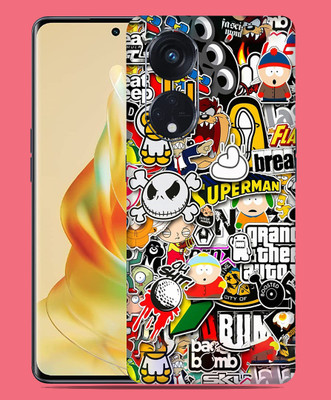 SkinoMania Oppo Reno 8T 5G Mobile Skin(Multicolor Sticker-Bombing)
