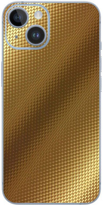 FCS iPhone 14 Plus Printed Back skin Mobile Skin(Carbon Fiber Gold Texture Skin)