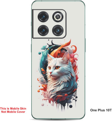 VYBE The Smart Choice One Plus 10T Cat Embossed Mobile Skin(Silver Chalice 31)