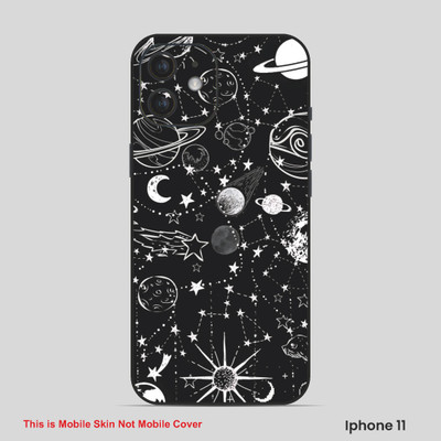 VYBE The Smart Choice iPhone 11 Universal Mobile Skin(Dark Black, White 1)