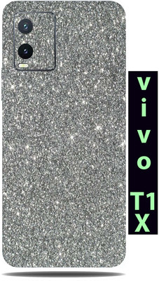 TJ CREATION Vivo T1X 4G, Grey Glitter Mobile Skin(Grey Glitter Skin With High Matte Finish.)
