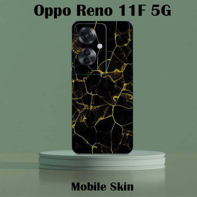 TJ CREATION OPPO Reno11 F 5G Mobile Skin(Ulltra Super Coal Black Leather Skin With High Matte Finish., Mobile Skin (Back+Side+Camera))